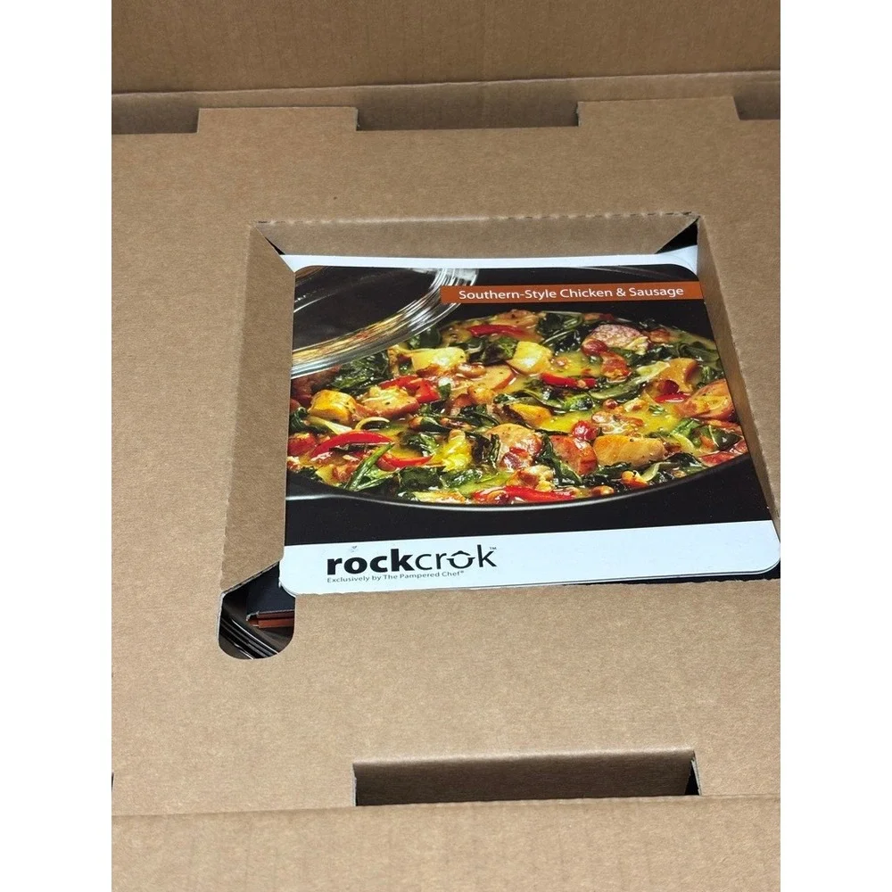 Pampered Chef Rockcrok Dutch Oven Black 4 Qt Ceramic Pot 3140 Retired